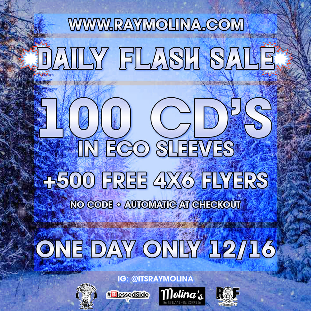 Today's Daily Flash Sale! 100 CD's + Free Flyers!