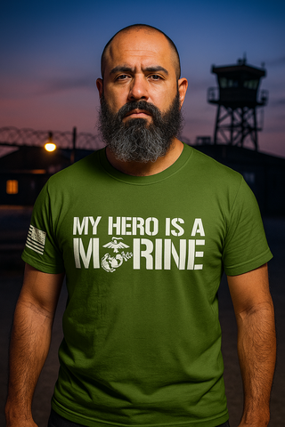 My Hero Is A Marine - Military Green Unisex t-shirt